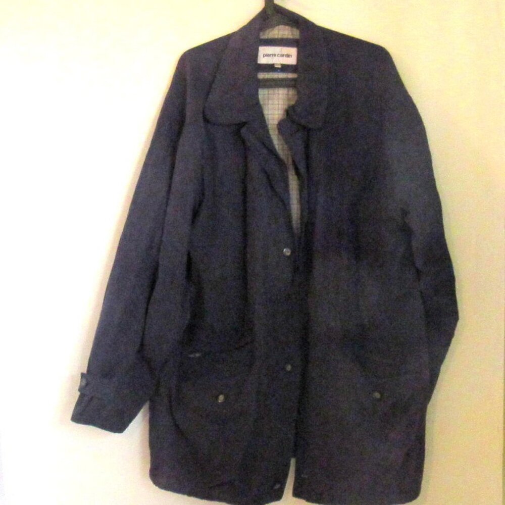 Pierre Cardin Fall Lined Jacket / Coat, Size 42/44, Dark Blue, Hidden Zip, K216